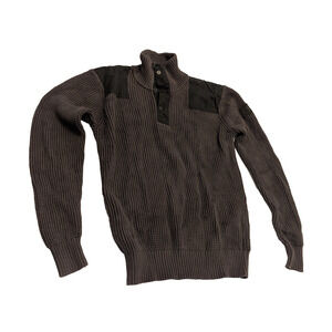 G-Star RAW Utility Sweater L Brown Knit Half Zip Mock Neck Cotton Pullover